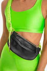 Black Neon Green Rope Detail Handbag - Israa-Bags
