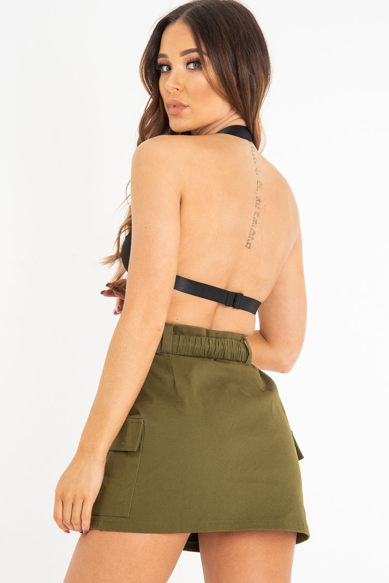 Black Net Bandage Plunge Cut Out Bodysuit - Madison-Bodysuits