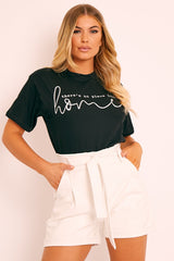 Black No Place Like Home T-shirt - Frady-T-shirt