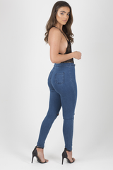 Black & Nude Lace Open Back Bodysuit - Naomie-Bodysuits