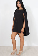 Black Off The Shoulder Cape Dress-Verity-Dresses