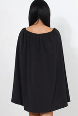 Black Off The Shoulder Cape Dress-Verity-Dresses