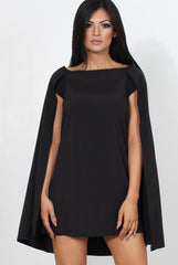 Black Off The Shoulder Cape Dress-Verity-Dresses