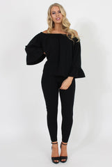 Black Off The Shoulder Co-ord - Lydia-Co-ords