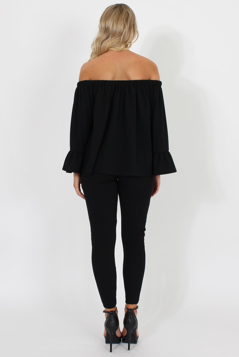 Black Off The Shoulder Co-ord - Lydia-Co-ords