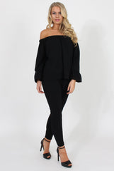 Black Off The Shoulder Co-ord - Lydia-Co-ords