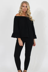 Black Off The Shoulder Co-ord - Lydia-Co-ords