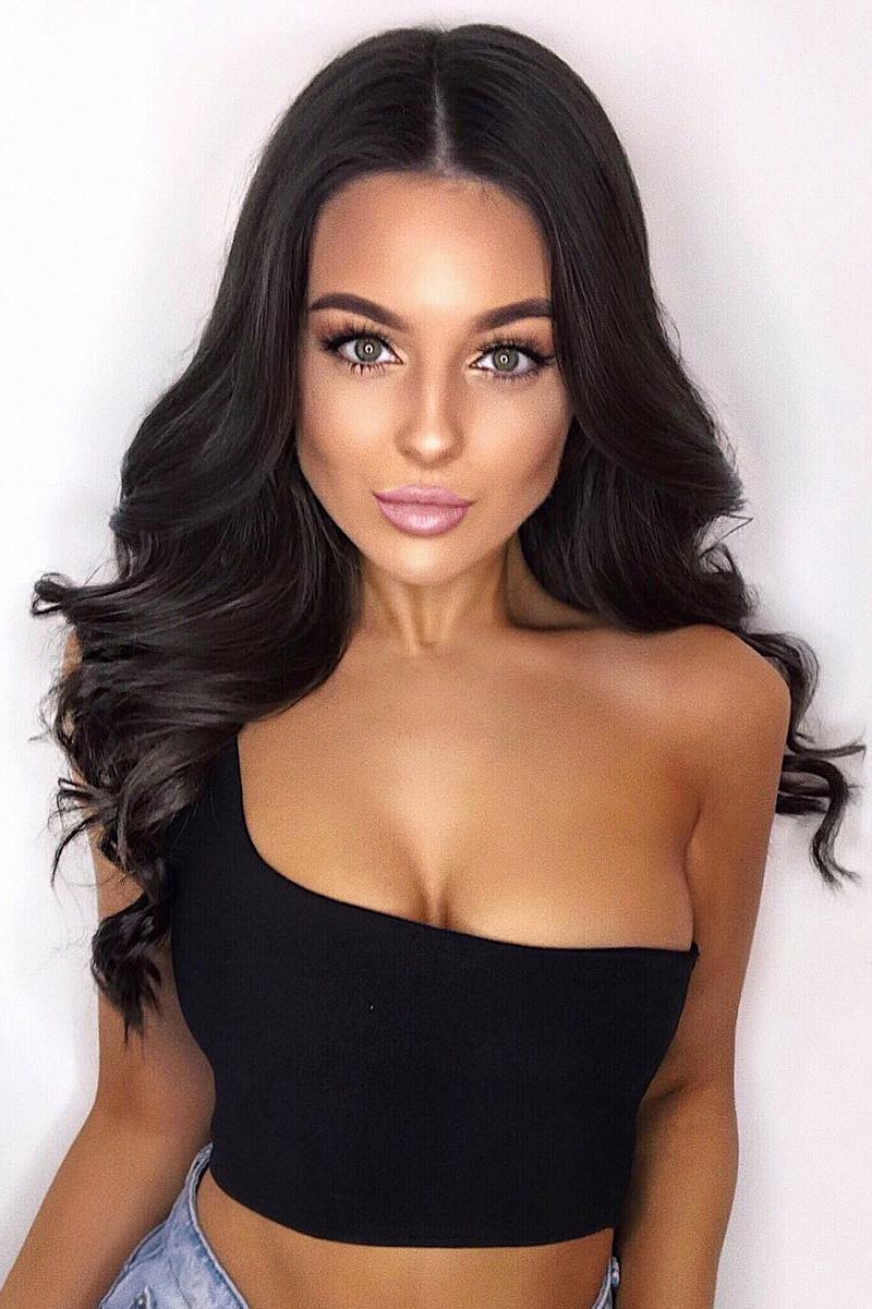 Black One Shouldered Crop Top - Kamri-Crop Tops