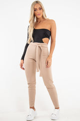 Black One Sleeve Cut Out Bodysuit - Lyana-Bodysuits