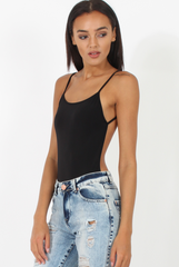 Black Open Back Bodysuit - Aniyah-Bodysuits