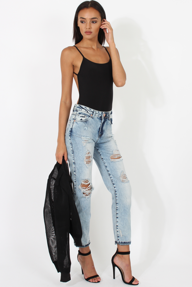 Black Open Back Bodysuit - Aniyah-Bodysuits