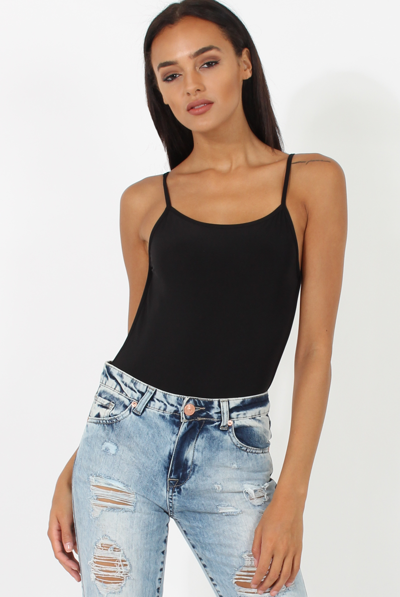 Black Open Back Bodysuit - Aniyah-Bodysuits