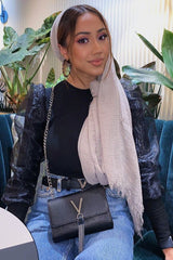 Black Organza Half Puff Sleeve Top - Isla-Tops