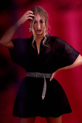 Black Organza Shirt Slip Insert Dress - Nickie-Dresses