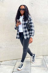 Black Oversized Check Shirt - Frona-Shirts