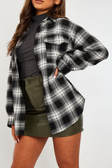 Black Oversized Check Shirt - Frona-Shirts