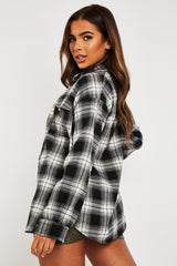 Black Oversized Check Shirt - Frona-Shirts