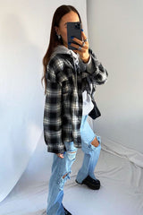 Black Oversized Check Shirt - Frona-Shirts