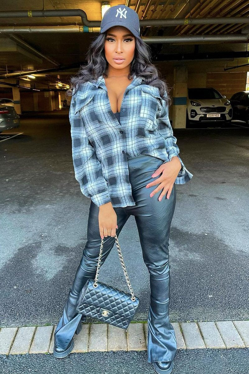 Black Oversized Check Shirt - Frona-Shirts