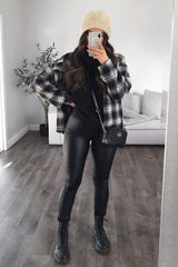 Black Oversized Check Shirt - Frona-Shirts
