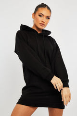 Black Oversized Hoodie Dress - Eimy-Dresses