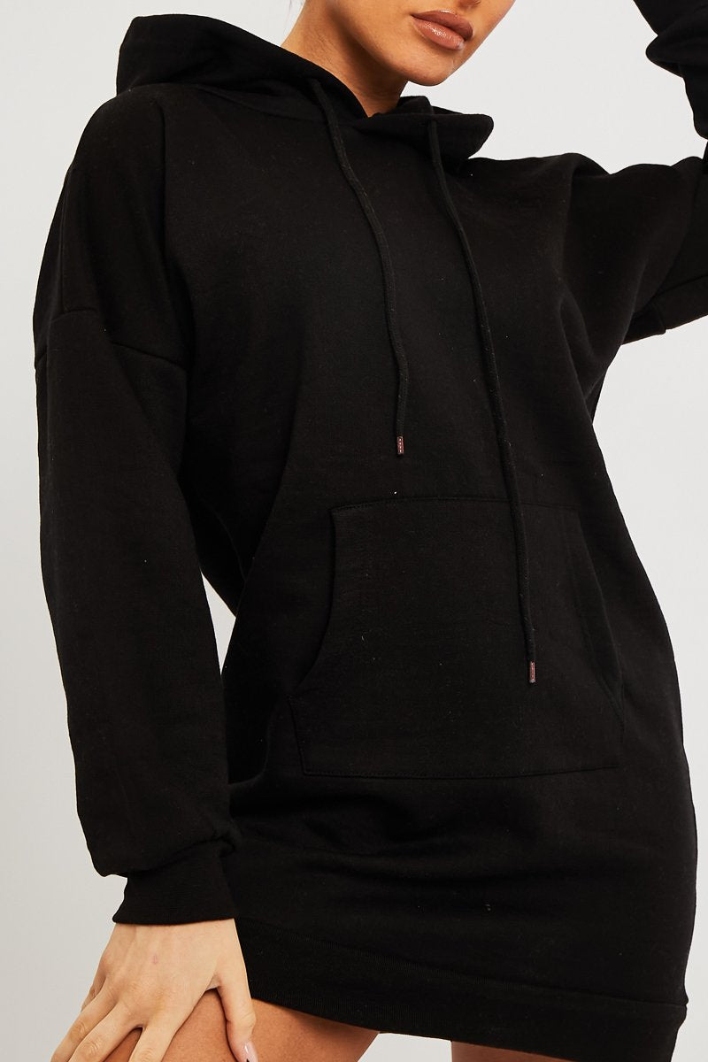 Black Oversized Hoodie Dress - Eimy Rebellious Fashion Black Oversized Hoodie Dress - Eimy Rebellious Fashion