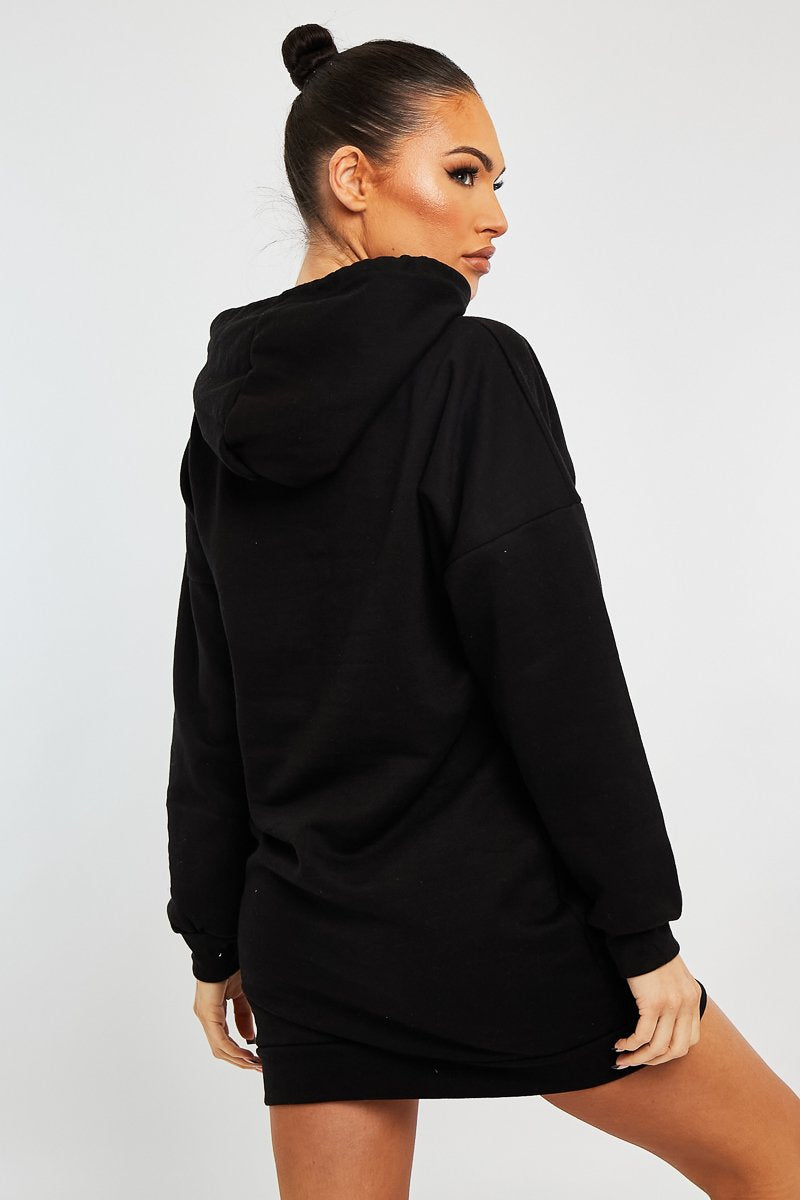Black Oversized Hoodie Dress - Eimy-Dresses