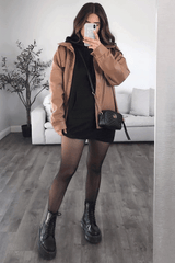 Black Oversized Hoodie Dress - Eimy-Dresses