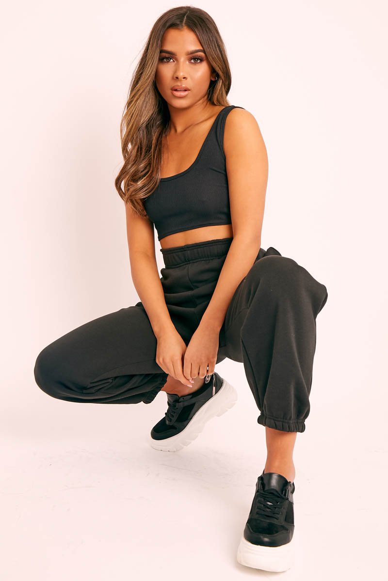 Black Oversized Joggers - Erica-Joggers