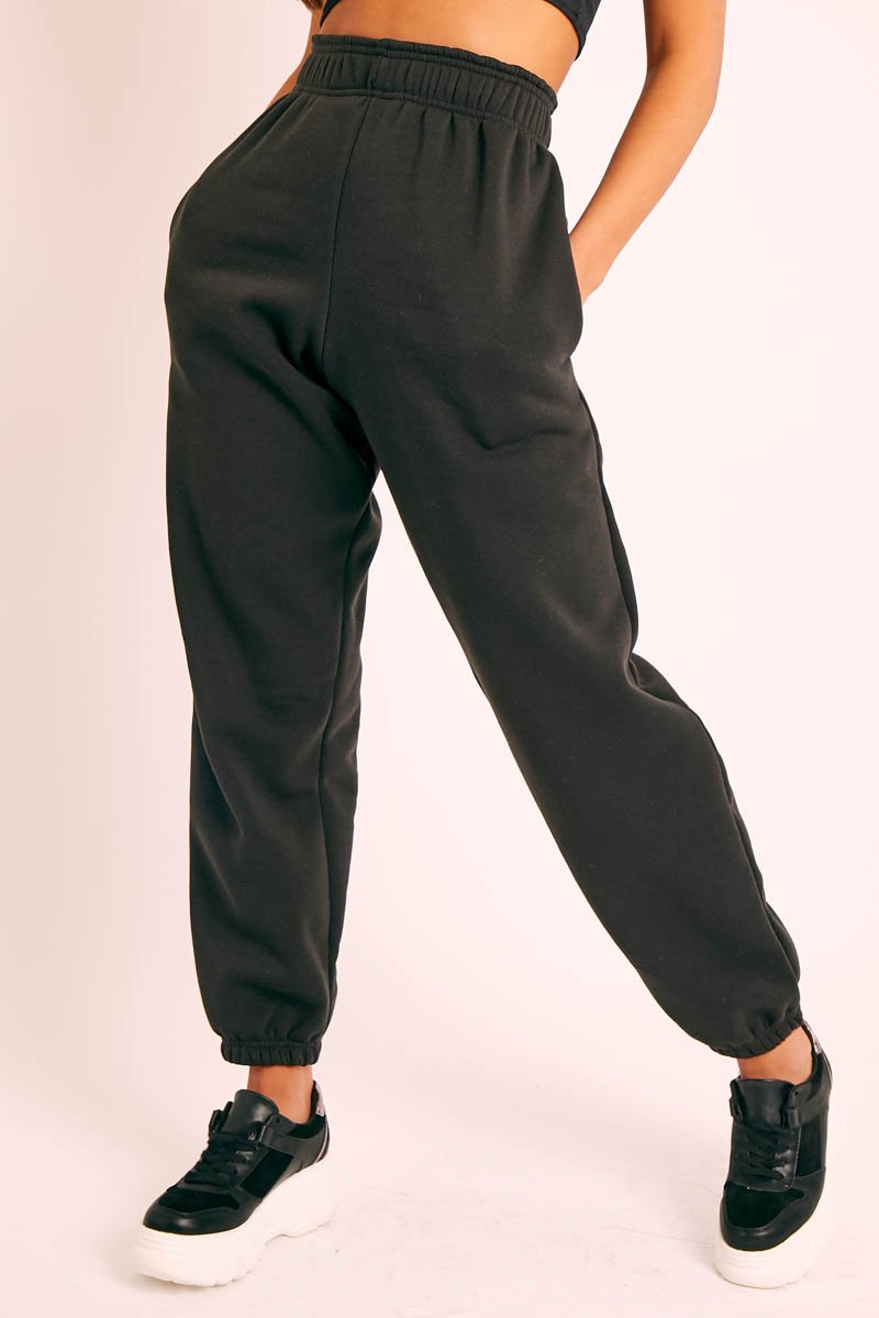 Black Oversized Adjustable Tie Waist Joggers - Erica – Rebellious Fashion