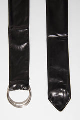 Black Oversized PU Ring Belt - Aaylah-Belts