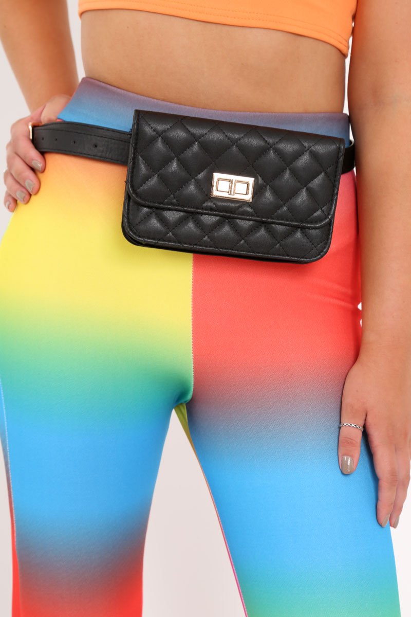 Black PU Buckle Bum Bag Belt - Luva-Bags