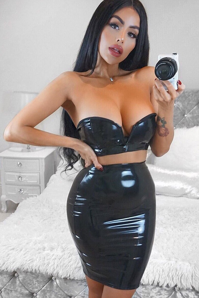 Black PU Co-ord Set - Allison-Co-ords