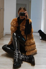 Black PU Stud Buckle Detail Biker Boots - Kendel-Boots