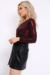 Black PU Zip Skirt - Ingrid-Skirts