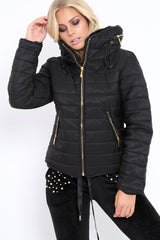 Black Padded Coat - Zara-Coats