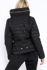 Black Padded Coat - Zara-Coats