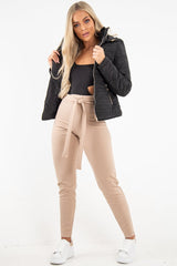 Black Padded Faux Fur Lined Coat - Dorie-Coats