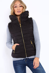 Black Padded Gilet - Ariella-Jackets