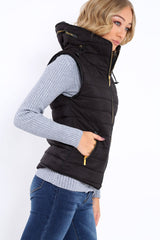Black Padded Gilet - Ariella-Jackets