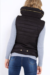 Black Padded Gilet - Ariella-Jackets
