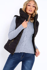 Black Padded Gilet - Ariella-Jackets