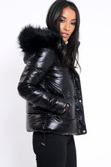 Black Padded Puffer Coat - Casie-Jackets