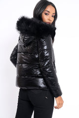 Black Padded Puffer Coat - Casie-Jackets