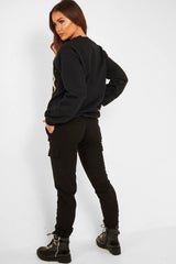 Black Paris Slogan Crew Neck Sweatshirt - Mariani-Sweatshirts