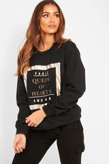Black Paris Slogan Crew Neck Sweatshirt - Mariani-Sweatshirts