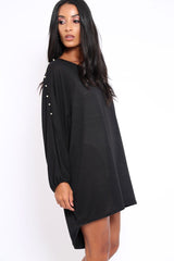 Black Pearl Detail Jumper Dress - Ammi-Jumper