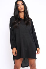 Black Pearl Detail Jumper Dress - Ammi-Jumper