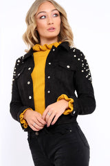 Black Pearl Suedette Jacket - Abbey-Jackets
