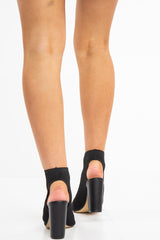 Peep toe sock outlet boots block heel